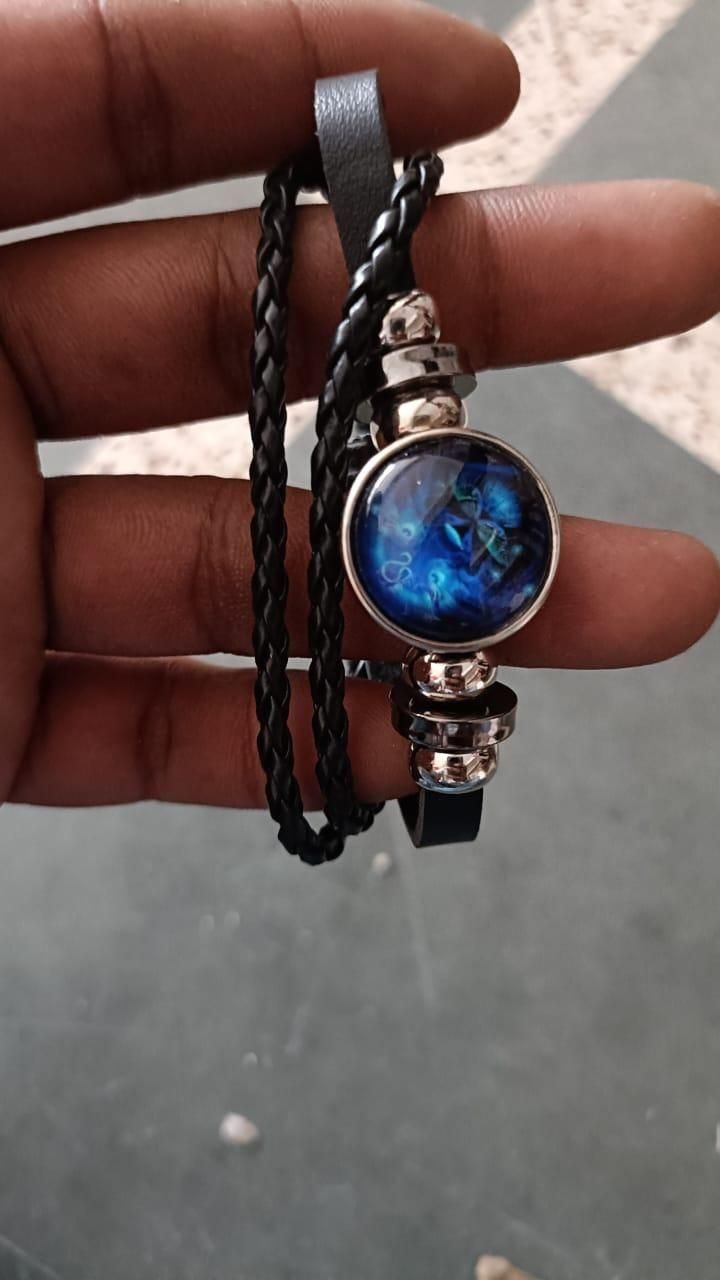 Personalized Zodiac Sign Bracelet | Unisex Adjustable Leather Charm Jewelry