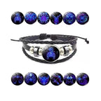 Personalized Zodiac Sign Bracelet | Unisex Adjustable Leather Charm Jewelry