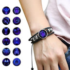 Personalized Zodiac Sign Bracelet | Unisex Adjustable Leather Charm Jewelry