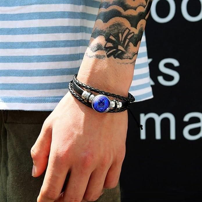Personalized Zodiac Sign Bracelet | Unisex Adjustable Leather Charm Jewelry