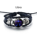 Personalized Zodiac Sign Bracelet | Unisex Adjustable Leather Charm Jewelry