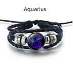Personalized Zodiac Sign Bracelet | Unisex Adjustable Leather Charm Jewelry
