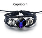 Personalized Zodiac Sign Bracelet | Unisex Adjustable Leather Charm Jewelry