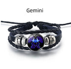 Personalized Zodiac Sign Bracelet | Unisex Adjustable Leather Charm Jewelry