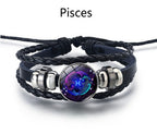 Personalized Zodiac Sign Bracelet | Unisex Adjustable Leather Charm Jewelry