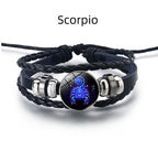 Personalized Zodiac Sign Bracelet | Unisex Adjustable Leather Charm Jewelry